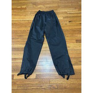 First Gear Mens Motorcycle Rain Pants Size XL Black PVC Waterproof Elastic Waist